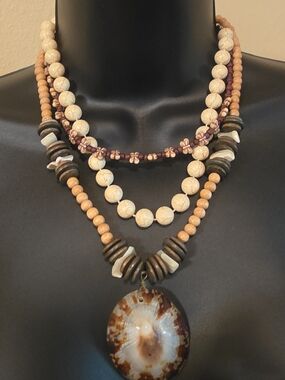 3 BOHO Style NATURE themed Necklaces